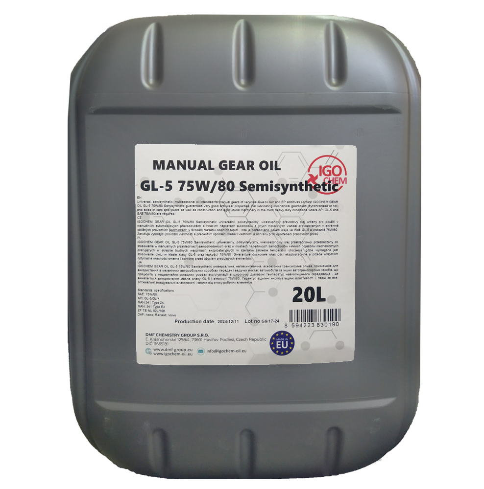 Трансмісійна олива IGOCHEM Gear OIL GL-5 75W/80 Semisynthetic